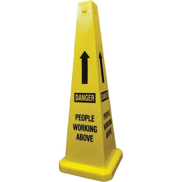 PRO-SAFE - Cone & A Frame Floor Signs Shape: Cone Type: Restroom, Janitorial & Housekeeping - USA Tool & Supply