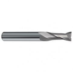 1/4 Dia. x 3 Overall Length 2-Flute Square End Solid Carbide SE End Mill-Round Shank-Center Cut-Uncoated - USA Tool & Supply