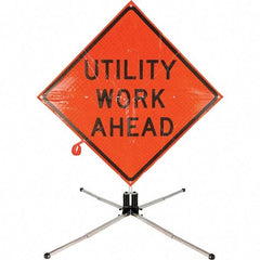 PRO-SAFE - 5.916' High, Traffic Sign Mounting Hardware - Aluminum, Compatible with 119" High x 48" Wide Signs, Silver - USA Tool & Supply