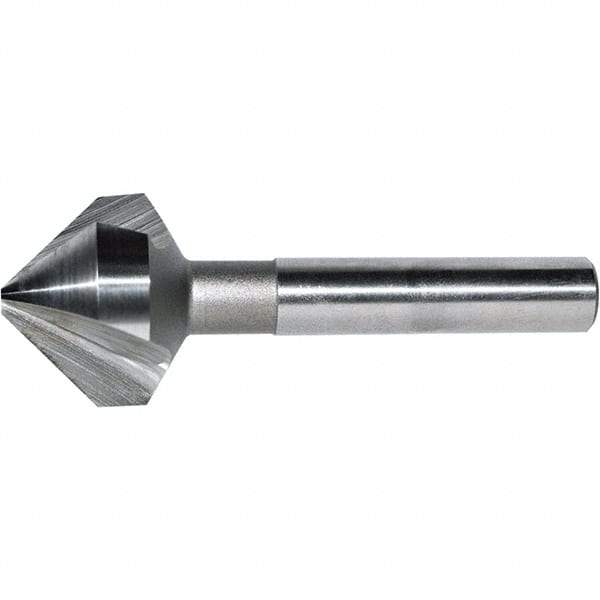 Keo - 1" Head Diam, 3/8" Shank Diam, 3 Flute 60° Cobalt Countersink - Bright Finish, 2-3/4" OAL, Single End, Straight Shank, Right Hand Cut - USA Tool & Supply