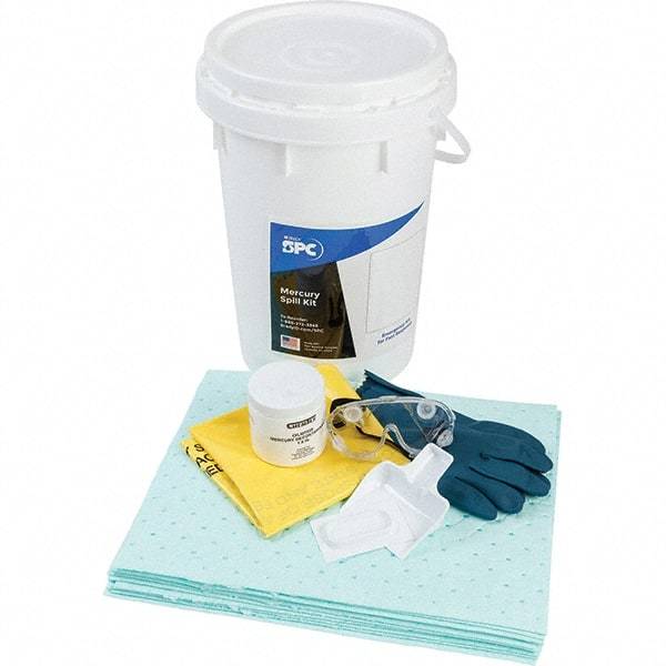 Brady SPC Sorbents - 9 Gal Capacity Hazardous Materials Spill Kit - 6.5 Gal Polyethylene Bucket - USA Tool & Supply