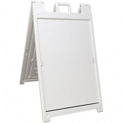 NMC - 24" Wide x 36" High Sign Compatiblity, Rigid Plastic Square Floor Sign Holder - White, 45" Holder Height - USA Tool & Supply
