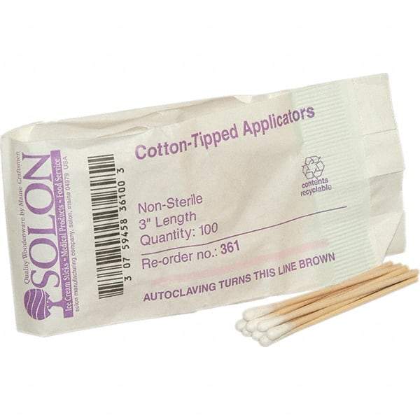 PRO-SAFE - First Aid Applicators Product Type: Cotton Tip Applicator/Single-Ended Length (Inch): 3 - USA Tool & Supply