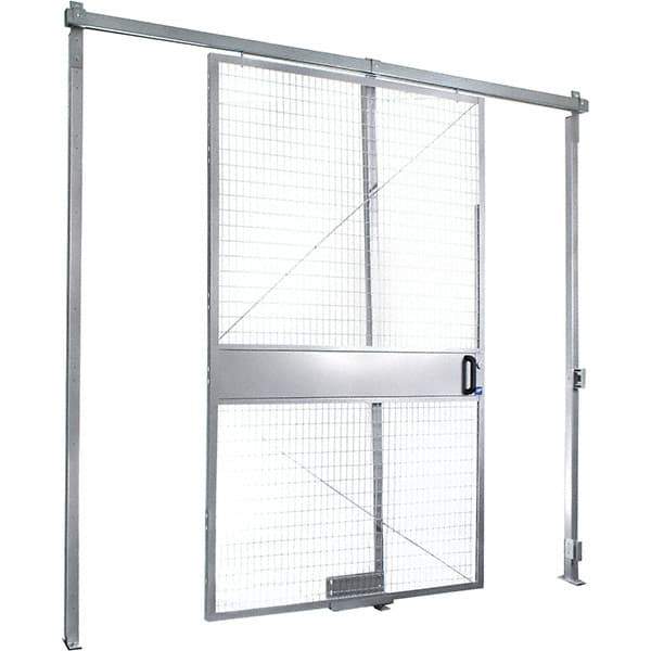 Folding Guard - 6' Wide x 8' High, Sliding Door for Temporary Structures - Welded Wire - USA Tool & Supply