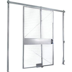 Folding Guard - 4' Wide x 8' High, Sliding Door for Temporary Structures - Welded Wire - USA Tool & Supply