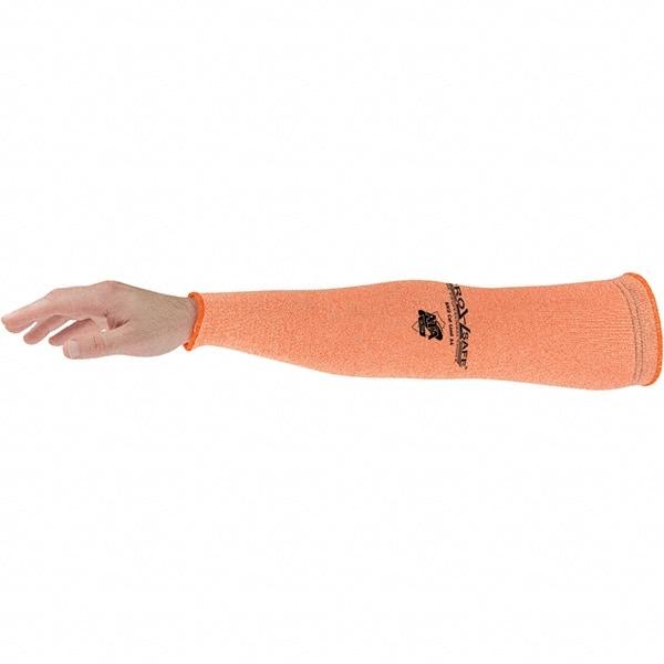 PRO-SAFE - Size Universal, Hi-Viz Orange ATA Cut Resistant Sleeve - 18" Long Sleeve, Cut Resistance Level A4, Elastic Opening at Both Ends - USA Tool & Supply