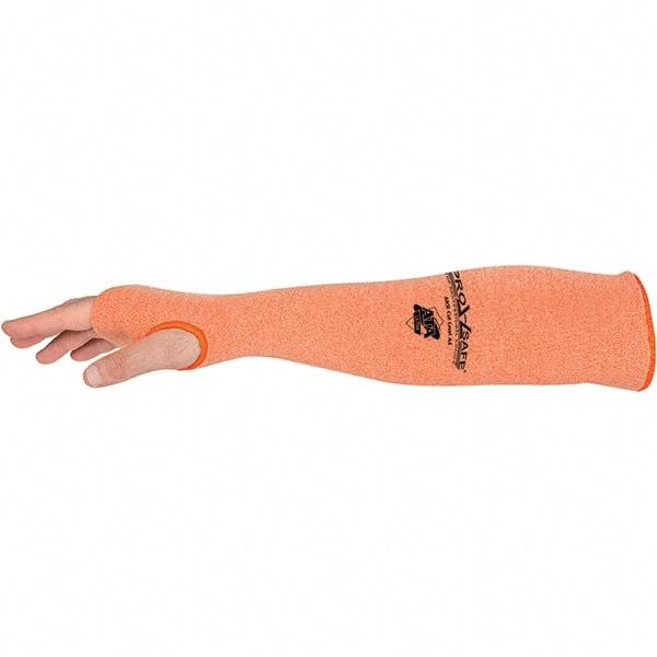 PRO-SAFE - Size Universal, Hi-Viz Orange ATA Cut Resistant Sleeve - 24" Long Sleeve, Cut Resistance Level A4, Elastic Opening at Both Ends, Made with Thumb Hole - USA Tool & Supply