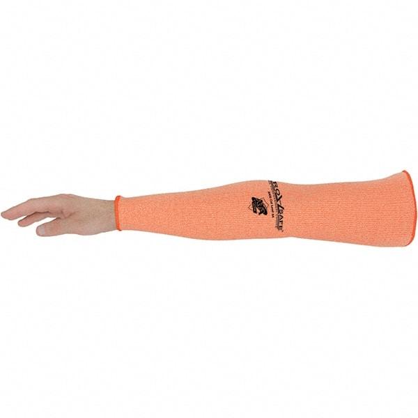 PRO-SAFE - Size Universal, Hi-Viz Orange ATA Cut Resistant Sleeve - 24" Long Sleeve, Cut Resistance Level A4, Elastic Opening at Both Ends - USA Tool & Supply