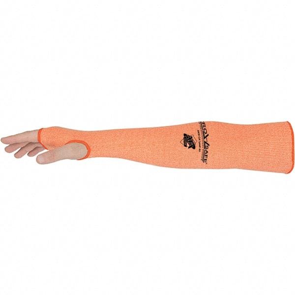 PRO-SAFE - Size Universal, Hi-Viz Orange ATA Cut Resistant Sleeve - 24" Long Sleeve, Cut Resistance Level A4, Elastic Opening at Both Ends, Made with Thumb Hole - USA Tool & Supply