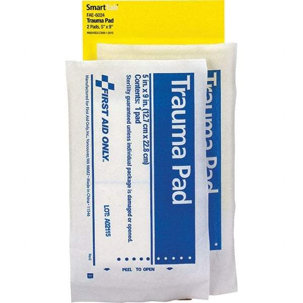 PRO-SAFE - 9" Long x 5" Wide, Trauma Pad - White, Gauze Bandage - USA Tool & Supply