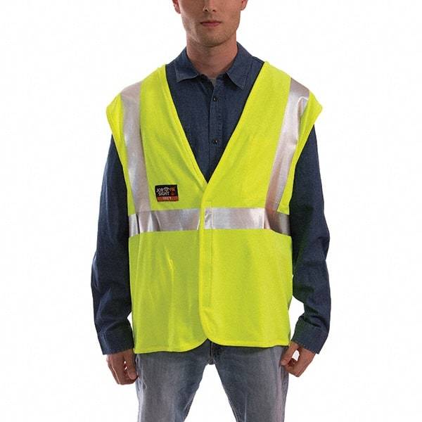 Tingley - Size L/XL Flame Resistant/Retardant Lime Solid General Purpose Vest - 44 to 50" Chest - USA Tool & Supply
