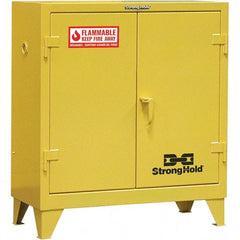 Strong Hold - Safety Cabinets   Hazardous Chemical Type: Flammable and Combustible Liquids    Color: Safety Yellow - USA Tool & Supply