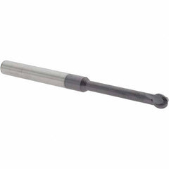Accupro - 5/16" Diam, 0.266" LOC, 4 Flute Solid Carbide Ball End Mill - nACo Finish, Single End, 4" OAL, 5/16" Shank Diam, Undercutting - USA Tool & Supply