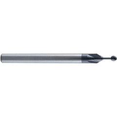 Accupro - 3/16" Diam, 0.174" LOC, 4 Flute Solid Carbide Ball End Mill - nACo Finish, Single End, 2" OAL, 3/16" Shank Diam, Undercutting - USA Tool & Supply