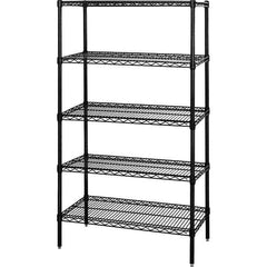 Quantum Storage - 5 Shelf Wire Shelving Add-On Unit - 24" Wide x 24" Deep x 74" High, - USA Tool & Supply