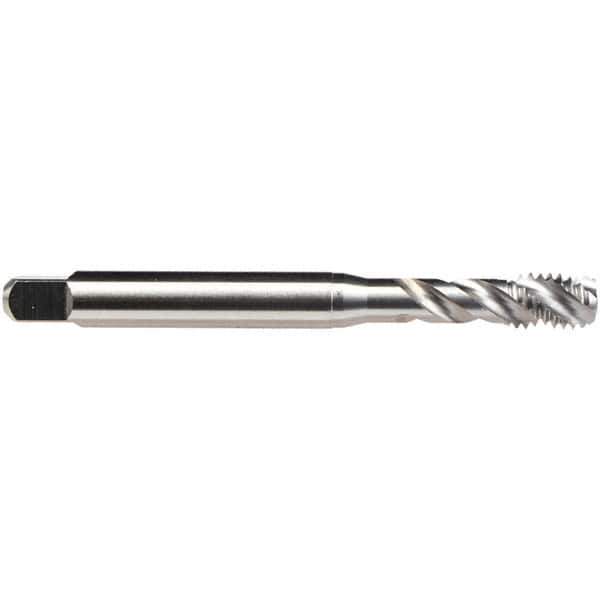 Emuge - M5x0.8 M 4 Flute Bottoming Spiral Flute Tap - High Speed Steel, Bright Finish, 70mm OAL, Right Hand Flute, Right Hand Thread, Series B0513500 - USA Tool & Supply