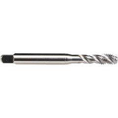 Emuge - M4x0.7 M 4 Flute Bottoming Spiral Flute Tap - High Speed Steel, Bright Finish, 63mm OAL, Right Hand Flute, Right Hand Thread, Series B0513500 - USA Tool & Supply