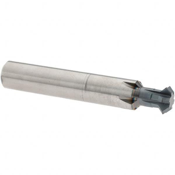 Accupro - 1/2° 1/2" Cut Diam, 0.187" Cut Width, 1/2" Shank, Solid Carbide Double-Angle Cutter - USA Tool & Supply