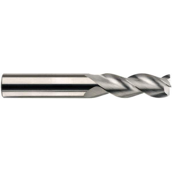 SGS - 12mm, 3 Flute, Single End, Solid Carbide, 0.5mm Corner Radius End Mill - 100mm OAL, 38° Helix, 48mm LOC, Right Hand Cut - USA Tool & Supply