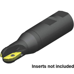 Kennametal - 40mm Cut Diam, 40mm Max Depth of Cut, 40mm Shank Diam, 170mm OAL, Indexable Ball Nose End Mill - 100mm Head Length, Weldon Shank, 5505VX Toolholder, XPNT4040T716RF Insert - USA Tool & Supply