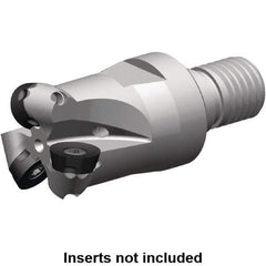Kennametal - 28mm Cutting Diam, 29mm Shank Diam, 1.575" Max Depth of Cut, Modular Connection Indexable Copy End Mill - 5 Inserts, RP.. 1204M0.. Insert, 7713 Toolholder, Steel, Through Coolant - USA Tool & Supply