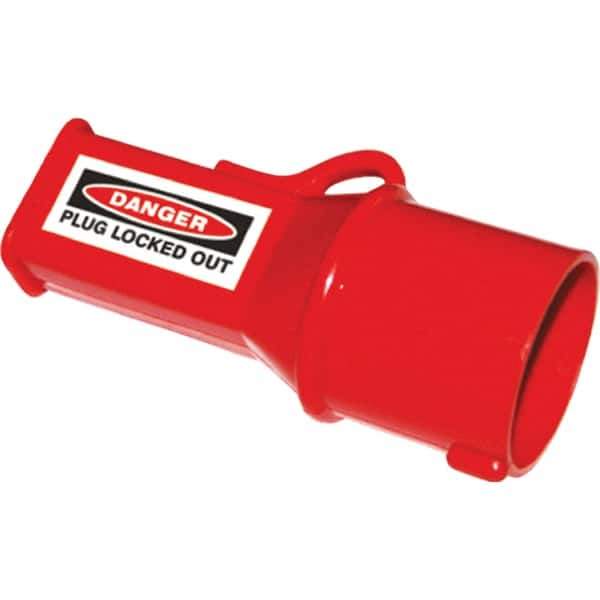 NMC - Plastic Socket Lockout - 110/130 Volt, 1 Padlock, 1 Circuit, English - USA Tool & Supply