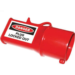 NMC - Plastic Socket Lockout - 220/240 Volt, 1 Padlock, 1 Circuit, English - USA Tool & Supply