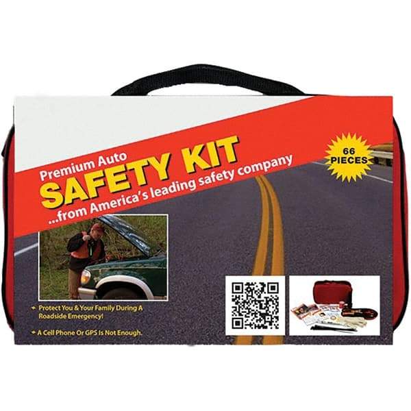 PRO-SAFE - Highway Safety Kits Type: Emergency Roadside Kit Number of Pieces: 66 - USA Tool & Supply