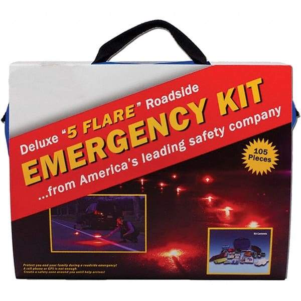 PRO-SAFE - Highway Safety Kits Type: Emergency Roadside Kit Number of Pieces: 105 - USA Tool & Supply