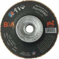 BULLARD - 50 Grit, 4-1/2" Wheel Diam, 1/8" Wheel Thickness, Type 29 Depressed Center Wheel - Coarse Grade, Ceramic, 13,300 Max RPM, Compatible with Angle Grinder - USA Tool & Supply