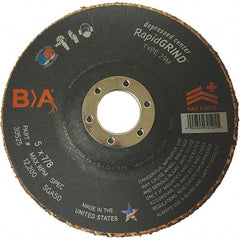 BULLARD - 50 Grit, 5" Wheel Diam, 1/8" Wheel Thickness, 7/8" Arbor Hole, Type 29 Depressed Center Wheel - Coarse Grade, Ceramic, 12,200 Max RPM, Compatible with Angle Grinder - USA Tool & Supply