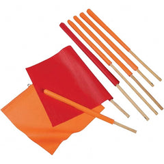 PRO-SAFE - 1 100-Piece 16 x 18" Red-Orange Vinyl Flags - USA Tool & Supply