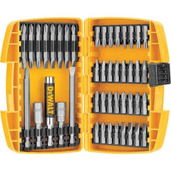 DeWALT - 45 Piece, Screwdriver Bit Set - SQ1, SQ2, SQ3, 1/4" Drive - USA Tool & Supply