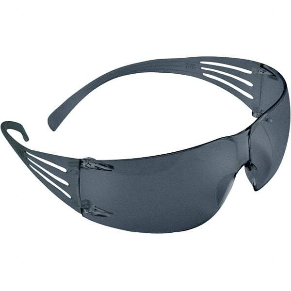 3M - Gray Lenses, Frameless Safety Glasses - Scratch Resistant, Gray Frame, Size Universal, Wrap Around - USA Tool & Supply