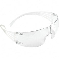 3M - Clear Lenses, Frameless Safety Glasses - Scratch Resistant, Clear Frame, Size Universal, Wrap Around - USA Tool & Supply