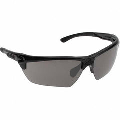 MCR Safety - Black Mirror Lenses, Framed Safety Glasses - Anti-Fog, Scratch Resistant, Black Polycarbonate Frame, Size Universal, Wrap Around - USA Tool & Supply