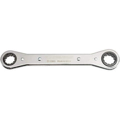 GearWrench - 1/2" x 9/16" 12 Point Ratcheting Box Wrench - Double End, 1" Head Diam x 3/8" Head Thickness, 6.8571" OAL, Steel, Chrome Finish, 0° Offset - USA Tool & Supply