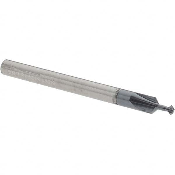 Accupro - 5/64° 5/64" Cut Diam, 0.039" Cut Width, 1/8" Shank, Solid Carbide Double-Angle Cutter - USA Tool & Supply