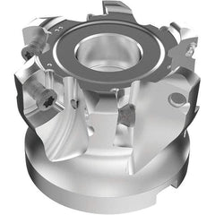 Seco - 6 Inserts, 37.8mm Cutter Diam, 1.8mm Max Depth of Cut, Indexable High-Feed Face Mill - 19.05mm Arbor Hole Diam, 0.185" Keyway Width, 1-1/2" High, R220.21-LP09 Toolholder, LPKT09 Inserts, Series High Feed - USA Tool & Supply