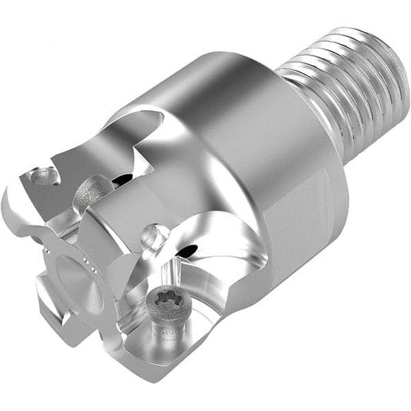 Seco - 18.9mm Cut Diam, 1.9mm Max Depth, M12 12mm Shank Diam, Modular Connection Indexable High-Feed End Mill - Screw Holding Method, LPKT09 Insert, R217.21 Toolholder, Through Coolant - USA Tool & Supply