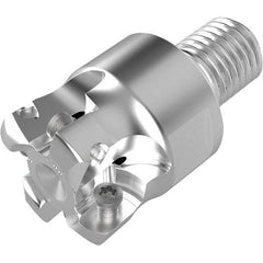 Seco - 18.9mm Cut Diam, 1.9mm Max Depth, M12 12mm Shank Diam, Modular Connection Indexable High-Feed End Mill - Screw Holding Method, LPKT09 Insert, R217.21 Toolholder, Through Coolant - USA Tool & Supply