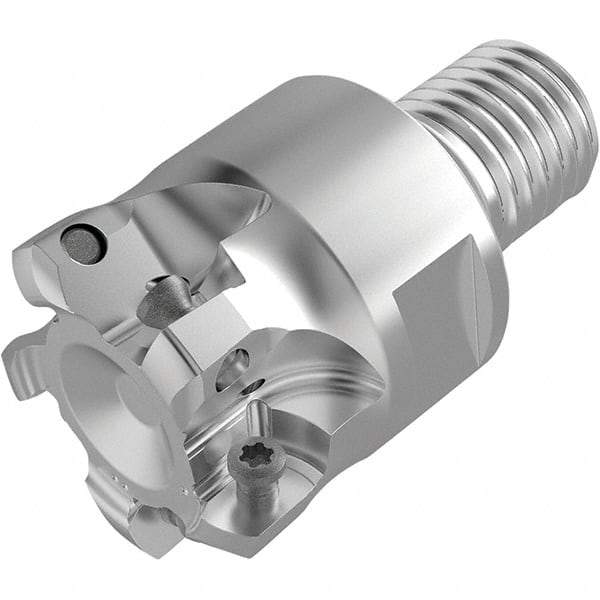 Seco - 27mm Cut Diam, 1.9mm Max Depth, M16 16mm Shank Diam, Modular Connection Indexable High-Feed End Mill - Screw Holding Method, LPKT09 Insert, R217.21 Toolholder, Through Coolant - USA Tool & Supply