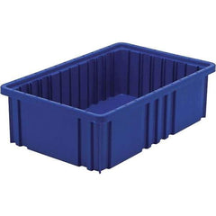 Quantum Storage - 40 Lb Load Capacity Blue Polypropylene Dividable Container - Stacking, 5" Long x 10.9" Wide x 16-1/2" High - USA Tool & Supply