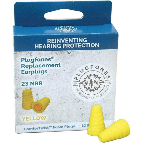 Plugfones - Hearing Protection/Communication Type: Earplugs w/Audio Noise Reduction Rating (dB): 23.00 - USA Tool & Supply