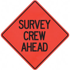 PRO-SAFE - "Survey Crew Ahead," 36" Wide x 36" High Vinyl Traffic Control Sign - USA Tool & Supply