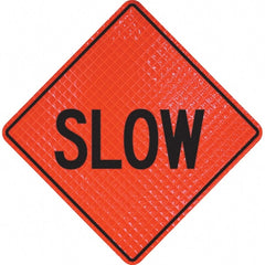 PRO-SAFE - "Slow," 48" Wide x 48" High Vinyl Traffic Control Sign - USA Tool & Supply