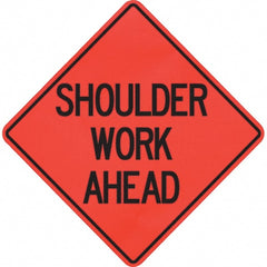 PRO-SAFE - "Shoulder Work Ahead," 48" Wide x 48" High Vinyl Traffic Control Sign - USA Tool & Supply