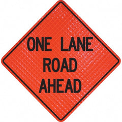 PRO-SAFE - "One Lane Road Ahead," 36" Wide x 36" High Vinyl Traffic Control Sign - USA Tool & Supply