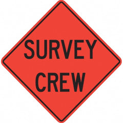 PRO-SAFE - "Survey Crew," 36" Wide x 36" High Vinyl Traffic Control Sign - USA Tool & Supply