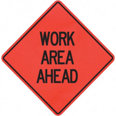 PRO-SAFE - "Work Area Ahead," 36" Wide x 36" High Vinyl Traffic Control Sign - USA Tool & Supply